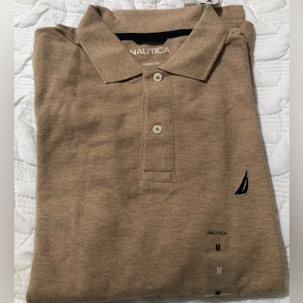 New Nautical long sleeve polo shirt size medium